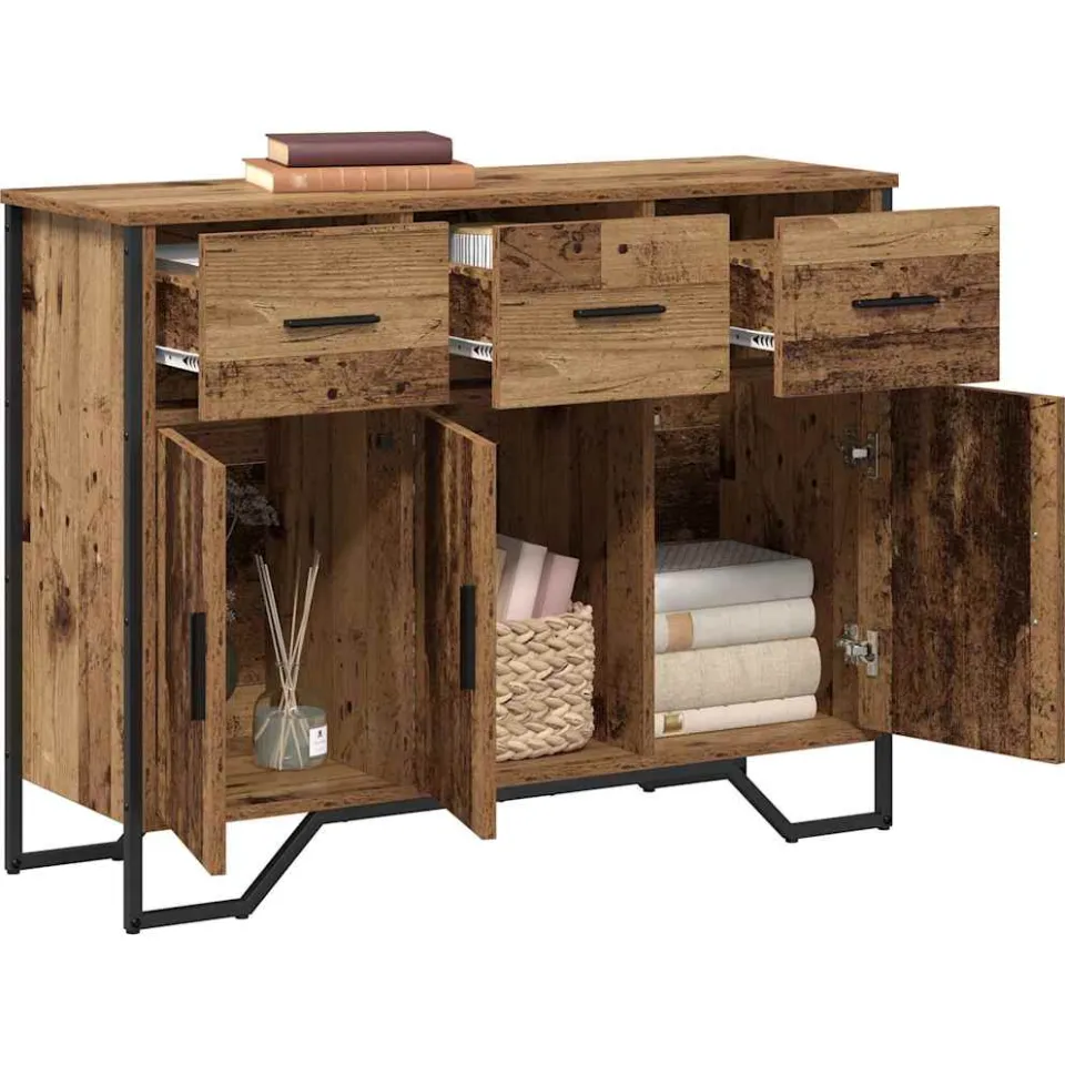 vidaXL Dressoir Oudhout 97 x 32,5 x 74,5 cm Bruin