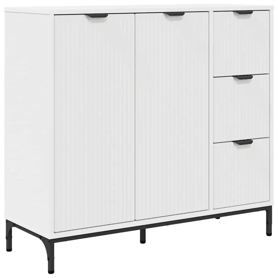 vidaXL Dressoir Wit 89,5 x 33 x 82 cm Bewerkt hout, foto 3