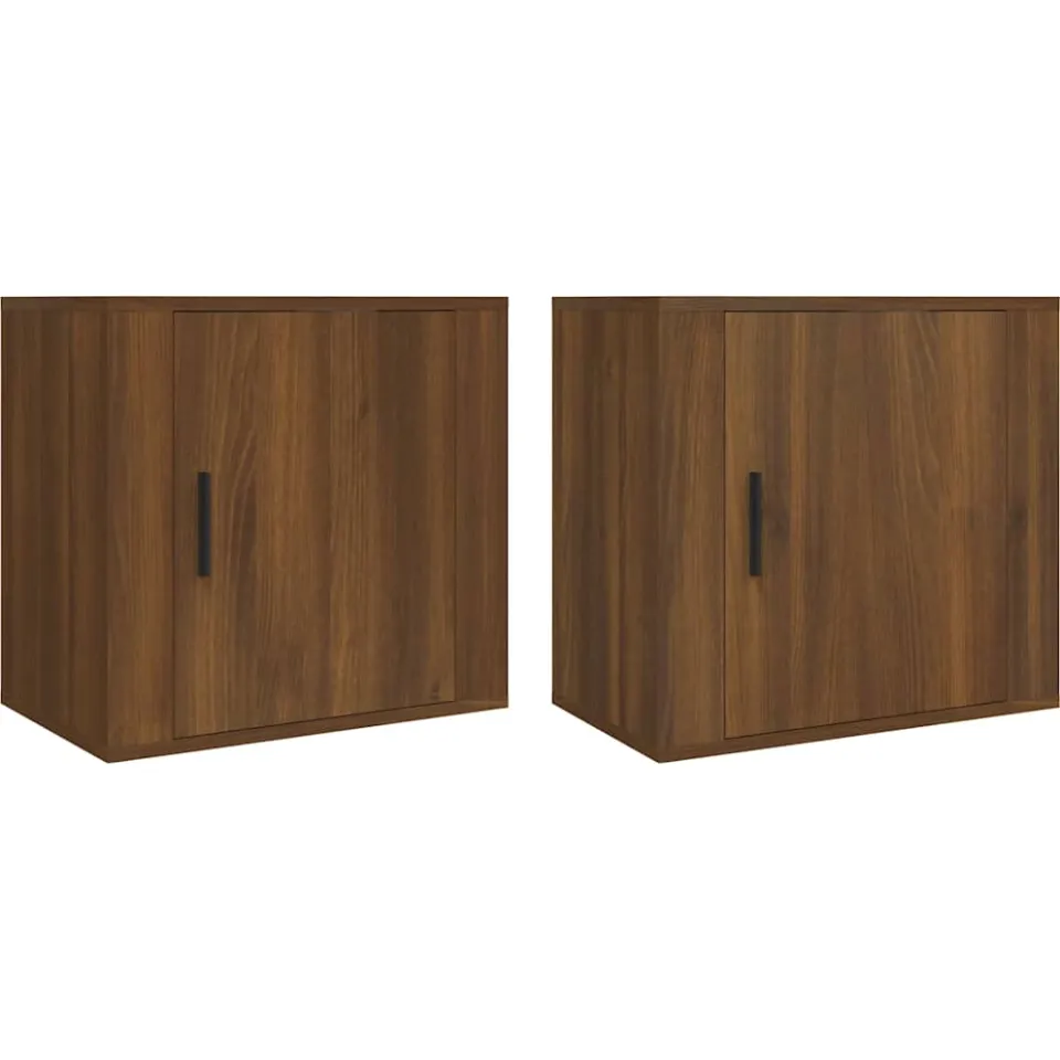 vidaXL Nachtkastjes 2 st wandgemonteerd 50x30x47 cm bruin eikenkleur