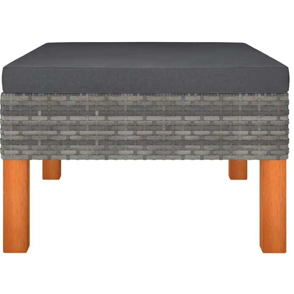 vidaXL 7-delige Loungeset poly rattan en eucalyptushout grijs, foto 3