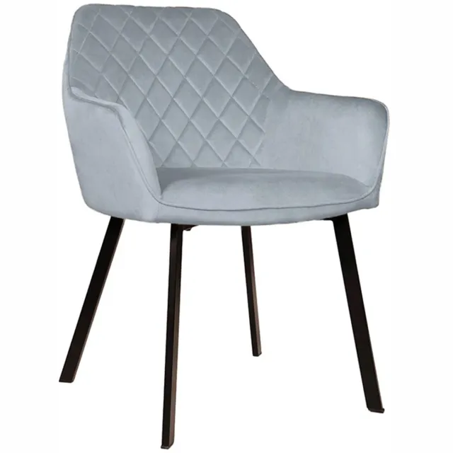 Lizzely Garden & Living SET DEAL: 6 stuks Eetkamerstoel met armleuning Yurgan blauw velvet eetstoel zetel blauw, blauw velvet