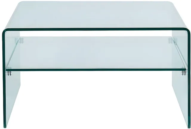 Vente-unique Salontafel STILEOS - Dubbele plaat - Gehard glas Transparant