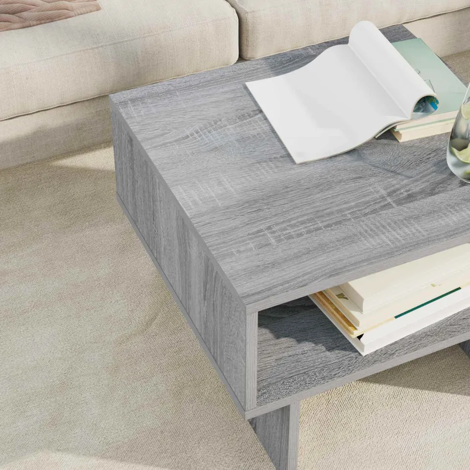 vidaXL Salontafel Grijs Sonoma 48 x 46 x 35 cm Bewerkt hout, foto 4