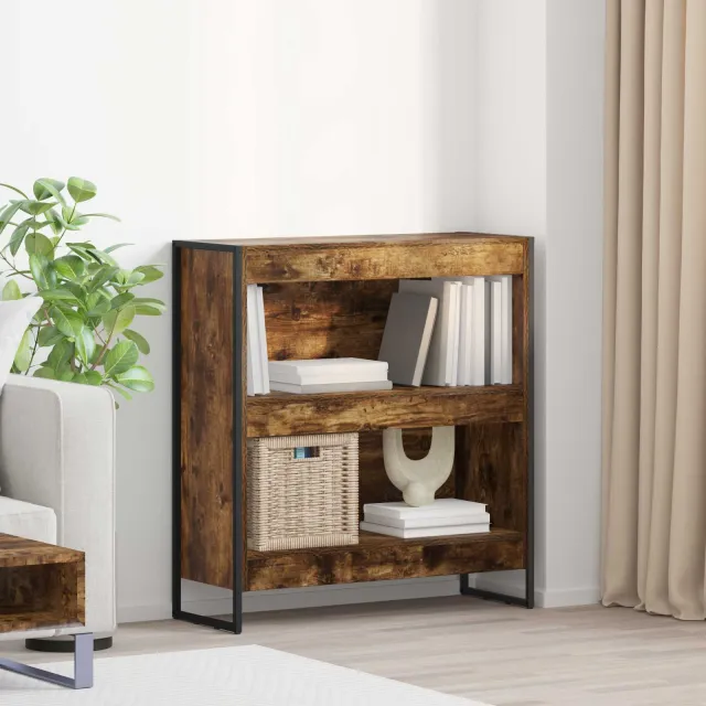vidaXL Boekenkast 80 x 30 x 86,5 cm Bewerkt hout Rook Eik bruin, foto 2