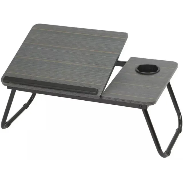 Ruijingsky Laptoptafel - Laptopbladtafel - Kantelbare laptoptafel - Met bekerhouder - Opklapbare laptoptafel - Verstelbare nachttafel - Zwart