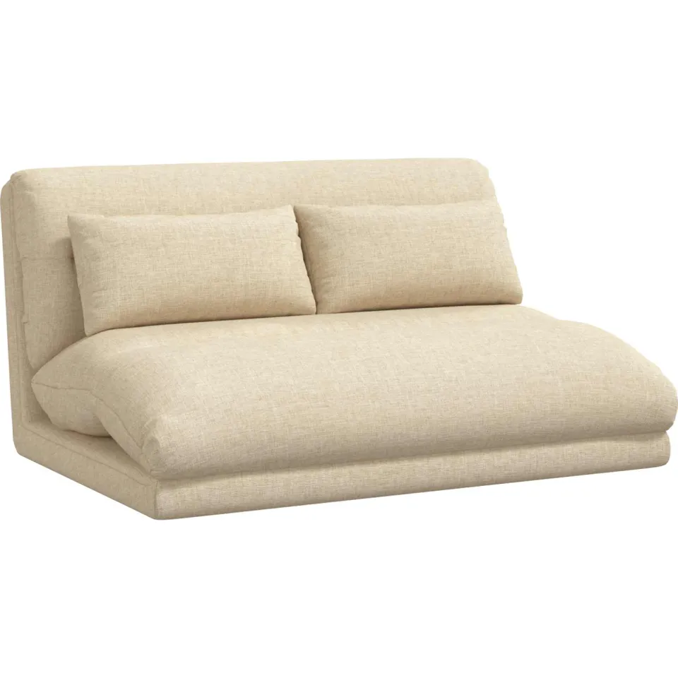 vidaXL Verstelbare vlo stoelen Crèmekleurig Stof