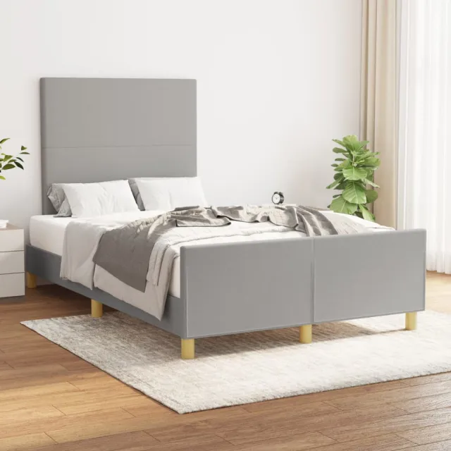vidaXL Bedframe zonder matras 120x190 cm stof lichtgrijs grijs