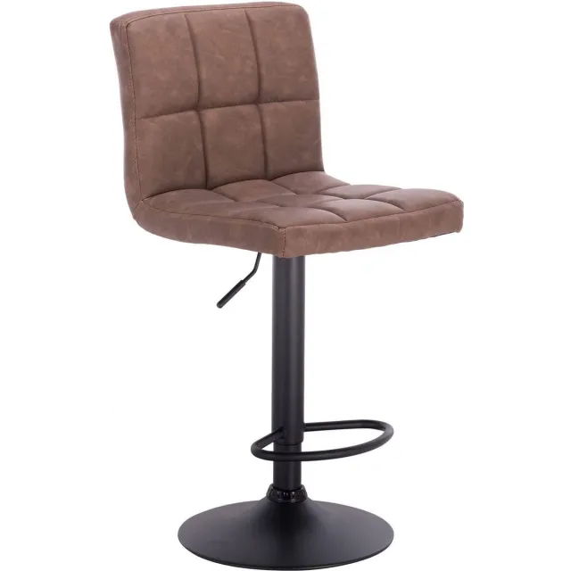 Saphly Barkrukken Set 82cm Bruin - Met hoge rugleuning, Barstoelen ergonomisch en Zithoogte 60-82cm - Voor Eetkamer, Keuken en Woonkamer