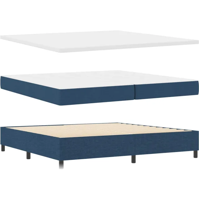 vidaXL Boxspring bed met matras met LED Blauw 200 x 200 cm Stof