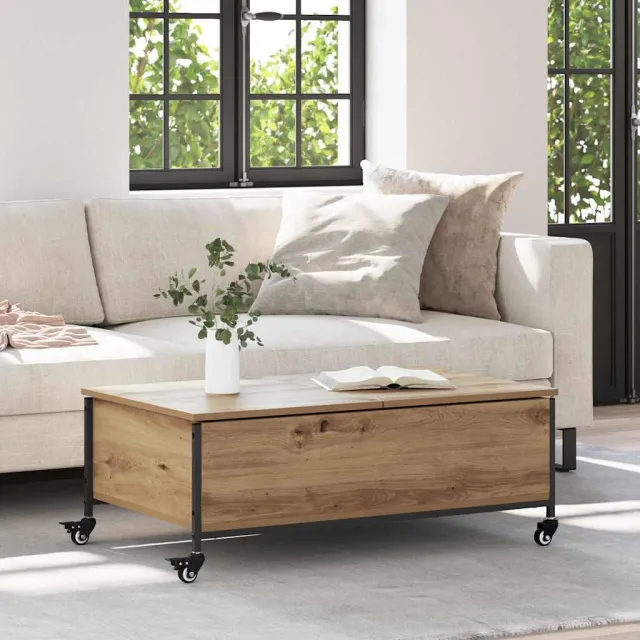 vidaXL Salontafel Artisan Eiken 91 x 55 x 32 cm Bewerkt hout Bruin