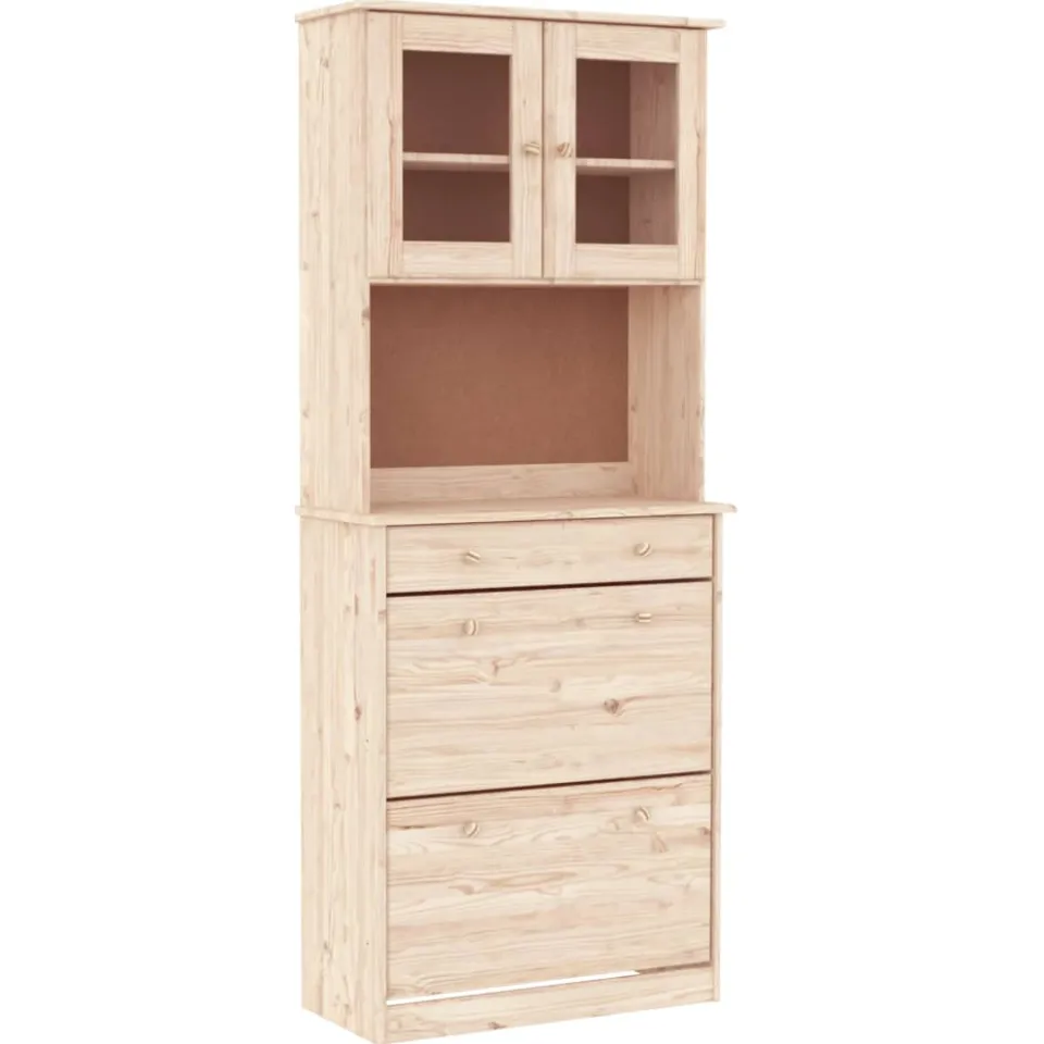 vidaXL Hoge kast ALTA 77x35x188 cm massief grenenhout bruin, foto 3
