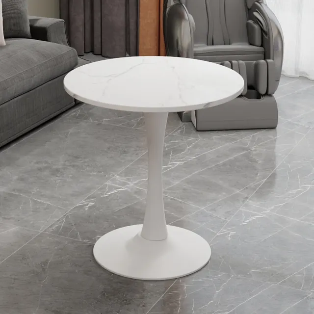 CHICFURN Eettafel - 2 personen - multifunctioneel - rond - wit