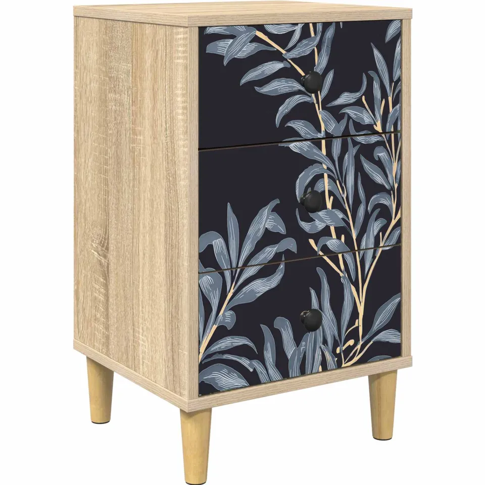 vidaXL Nachtkastje DOKKUM Sonoma Eiken 36 x 33 x 60 cm Bewerkt hout Bruin