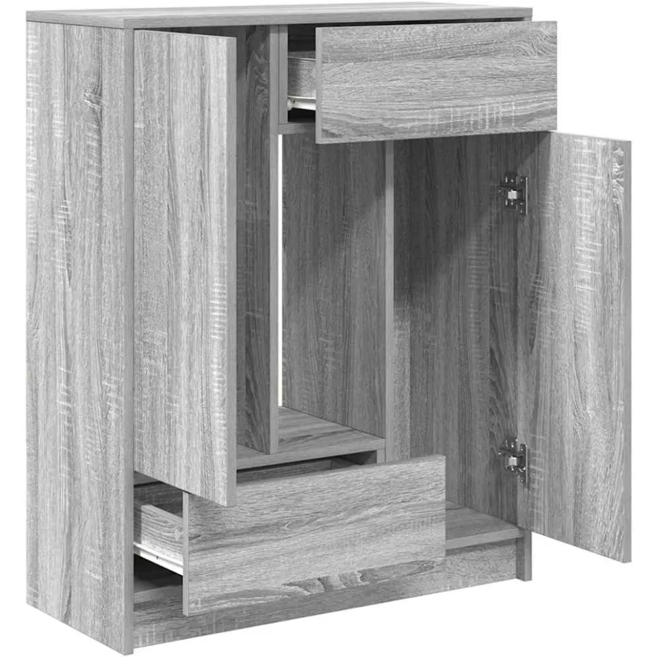 vidaXL Dressoir met lades en deuren 73x31x90 cm grijs Sonoma, foto 4