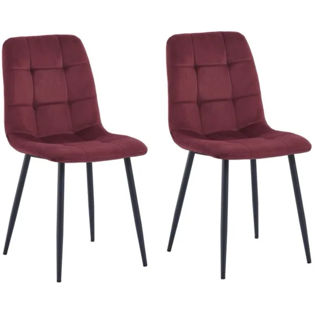 Colenis Ela Eetkamerstoel - Set Van 2 - Bordeaux - Velvet - Design