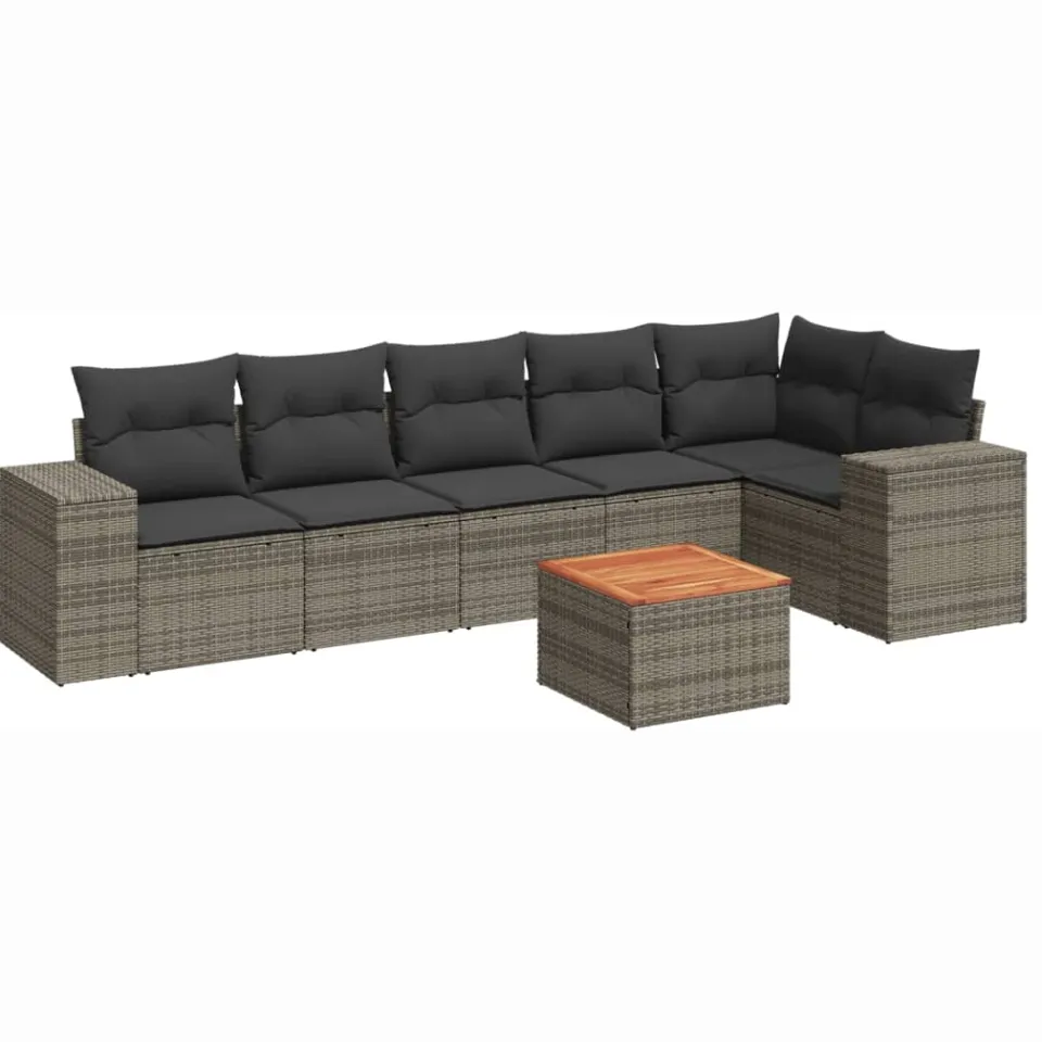 vidaXL Patio Sofa Set 6-zits Grey Grijs