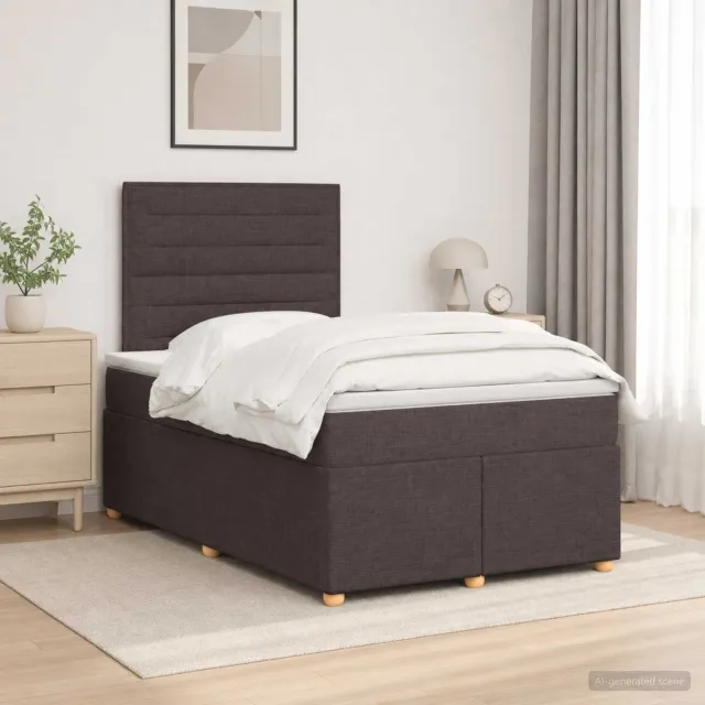 vidaXL Boxspringbed met matras Donkerbruin 120 x 190 cm Stof