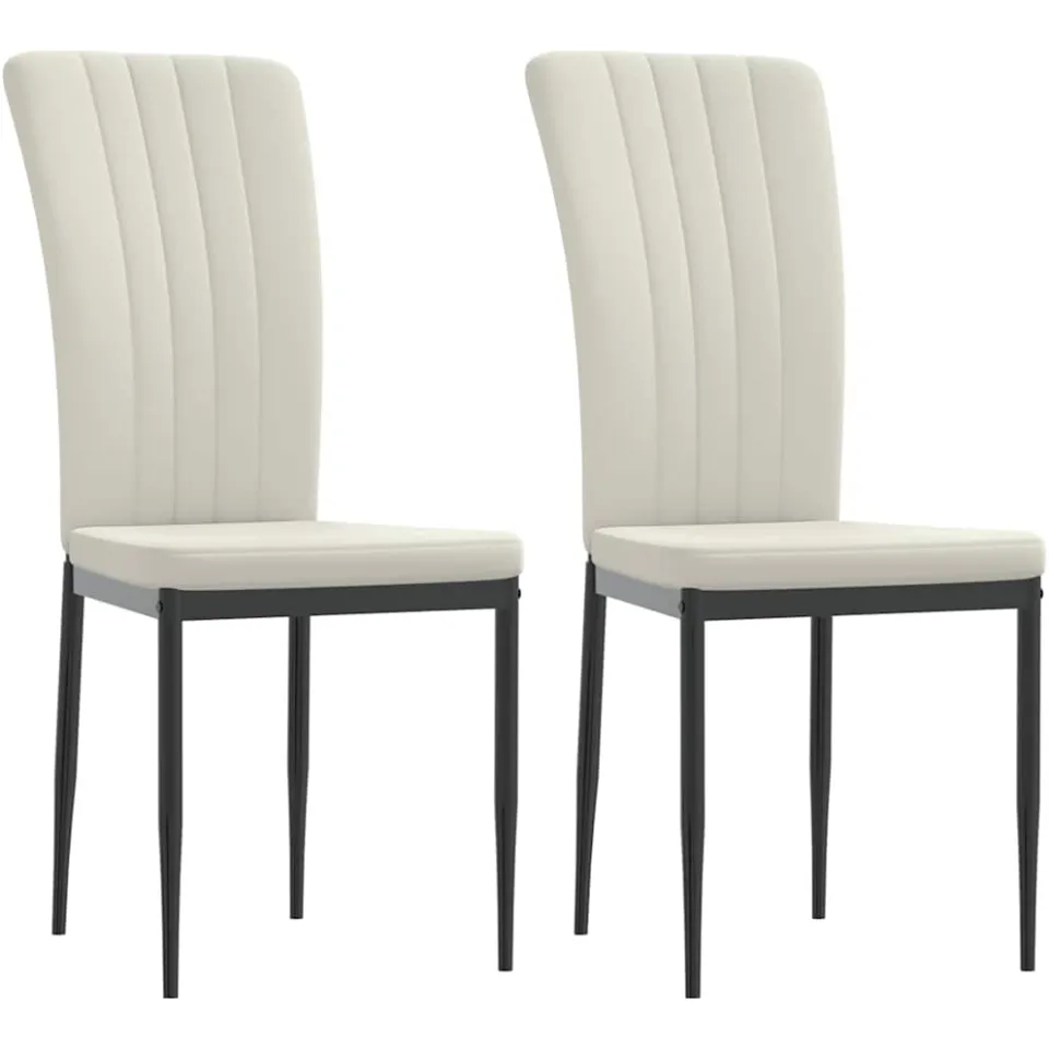 vidaXL Eetkamerstoelen 2 st fluweel crèmekleurig