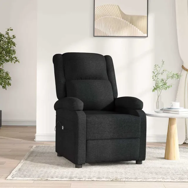 vidaXL Fauteuil verstelbaar elektrisch stof zwart