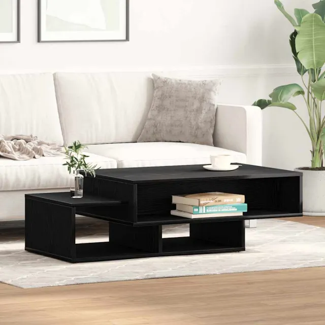 vidaXL Salontafel 105x55x32 cm bewerkt hout zwart eikenkleur, foto 2