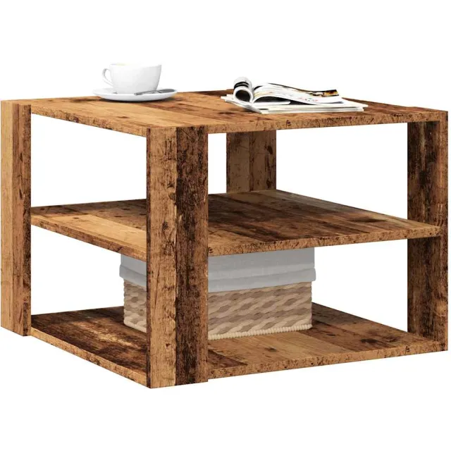 vidaXL Salontafel 58x58x40 cm bewerkt hout oud houtkleurig Bruin
