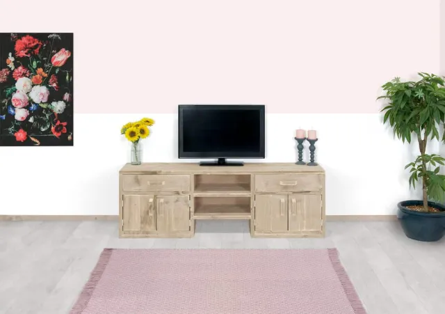 NordXL Steigerhout tv meubel Kansas met deuren, legplanken en laden