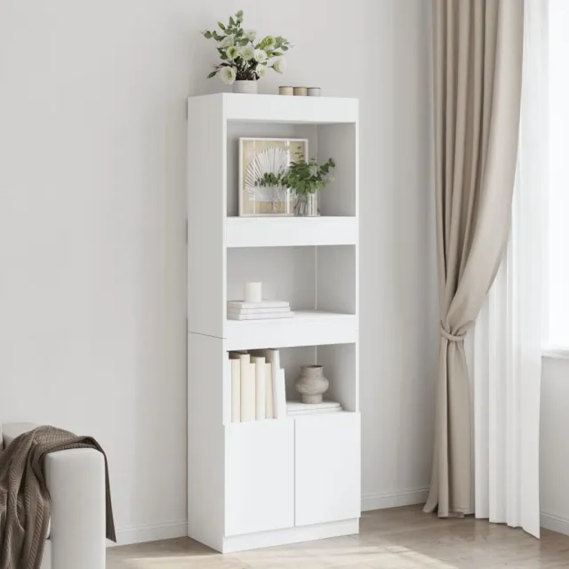 vidaXL Hoge kast 63x33x180 cm bewerkt hout wit, foto 2
