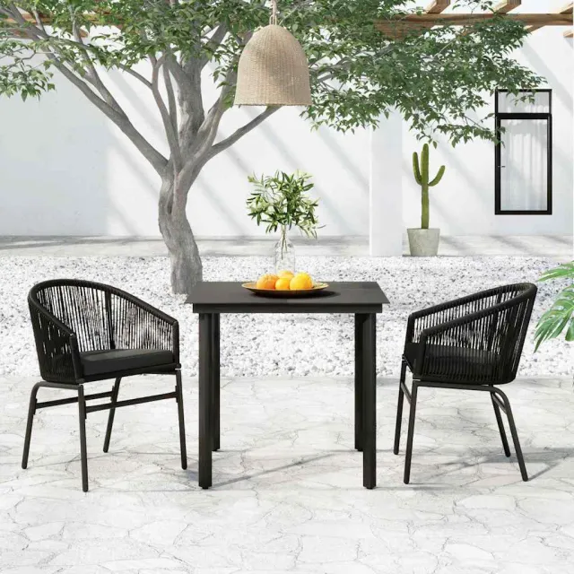 vidaXL 3-delige Tuinset zwart, foto 2