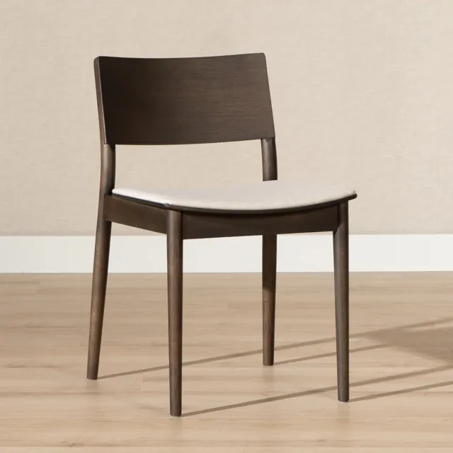 Bronx71 Scandinavische eetkamerstoel Elio walnoot/off white - stoel Walnut