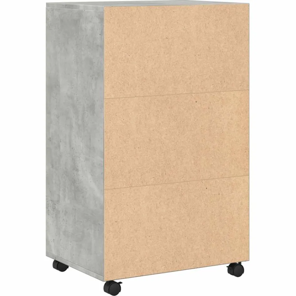 vidaXL Rolkast 55x40x91 cm bewerkt hout betongrijs grijs, foto 4