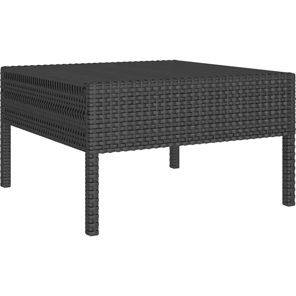 vidaXL 5-delige Loungeset met kussens poly rattan zwart, foto 3