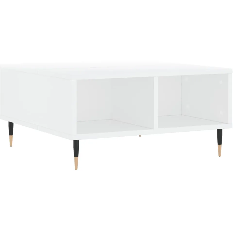 vidaXL Salontafel 60x60x30 cm bewerkt hout wit, foto 3