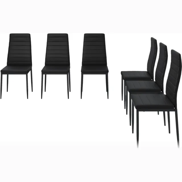 Vicco Grand Eetkamerstoel – 42.5 x 48 cm Set van 6 Zwart
