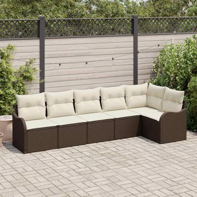 vidaXL Tuin Sofa Set 6 st Bruin poly rattan, foto 2