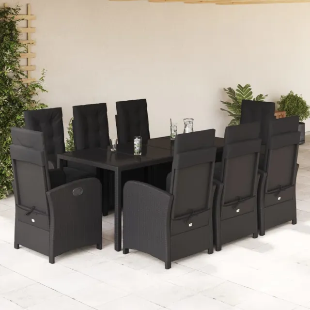 vidaXL 9-delige Tuinset poly rattan zwart, foto 2
