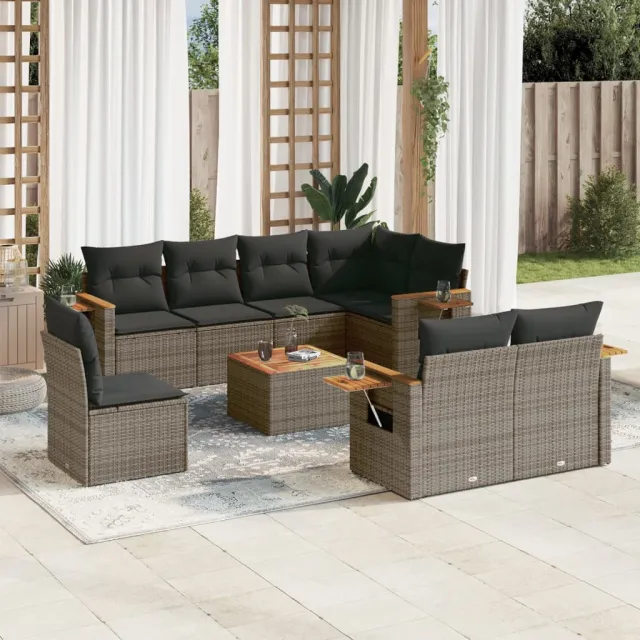 vidaXL Patio Sofa Set 9-zits Grey, foto 2