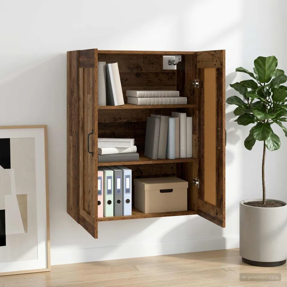 vidaXL Wandkast Oud hout 69,5 x 34 x 90 cm Bewerkt hout bruin, foto 4