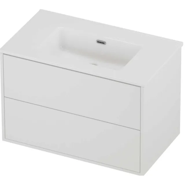 Proline Tribute Badmeubelset Porselein Elegant 2 Laden 80x46x54 cm Glans Wit Mat White Mat Wit