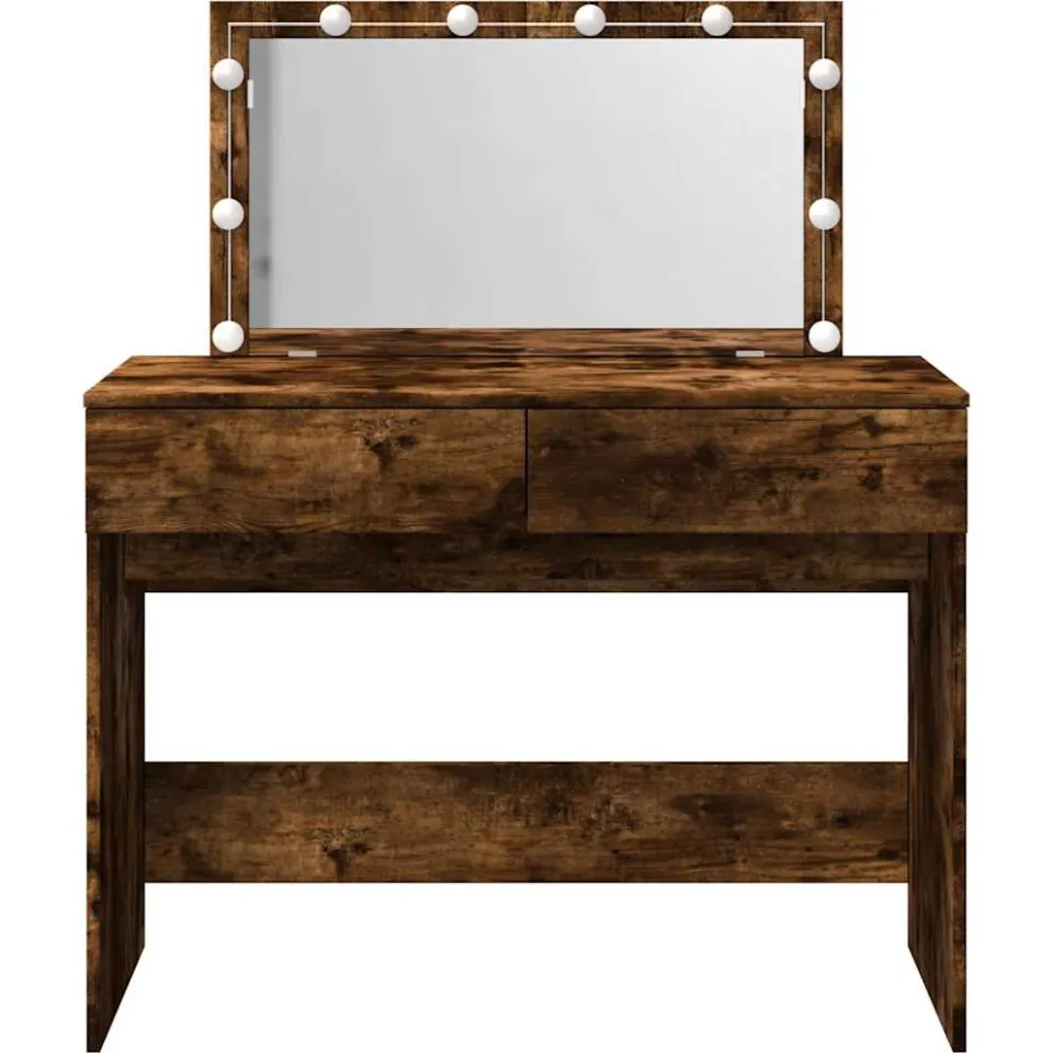 vidaXL Kaptafel met LED 100x40x120 cm gerookt eikenkleurig, foto 3