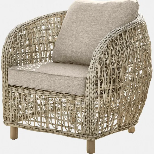 Loberon Fauteuil Ventiglio grijs/bruin