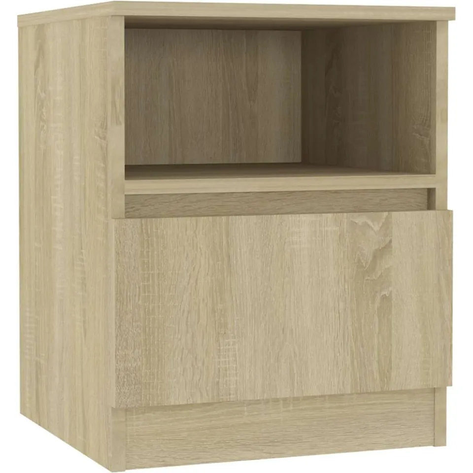 vidaXL Nachtkastje 40x40x50 cm bewerkt hout sonoma eikenkleurig, foto 3