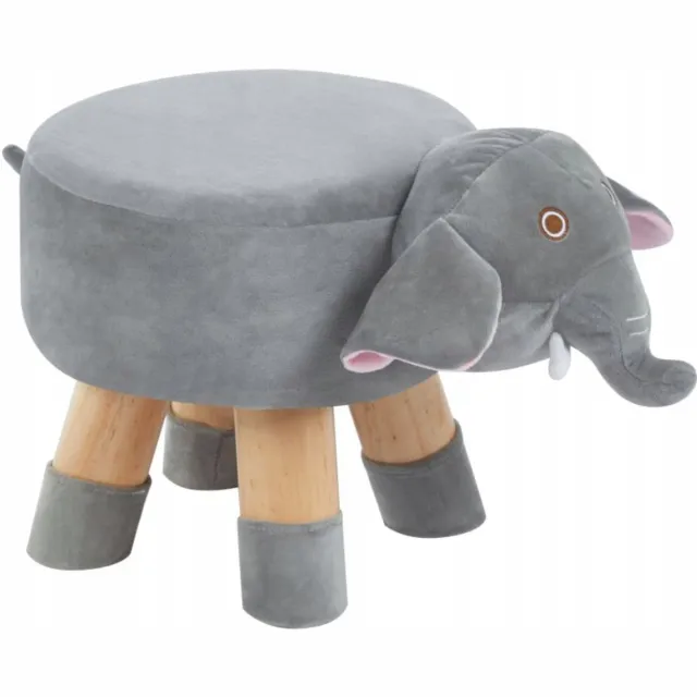 Furnitex Olifant - Kinderpoef - Grijs en roze - Zachte zitting Grijs;Roze