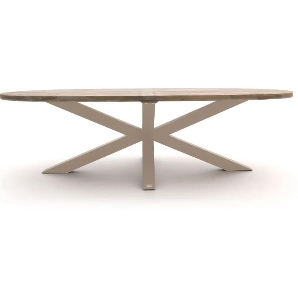 ROUGH Furniture ROUGH-Y Ellips low dining tuintafel 240x120cm taupe, foto 2