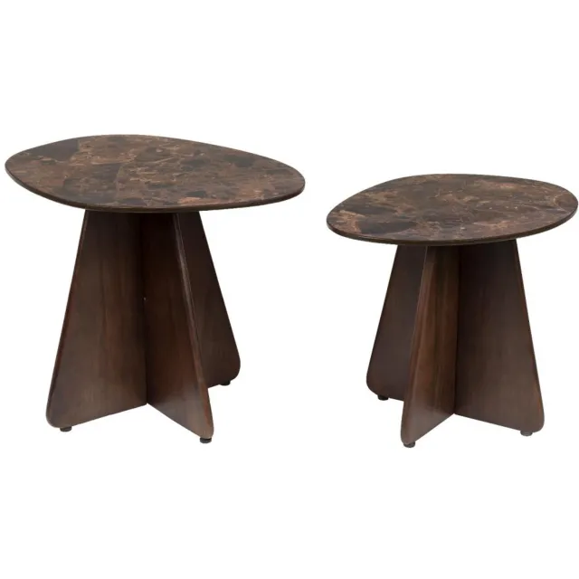 Puur Dominique salontafel - set van 2 - bruin