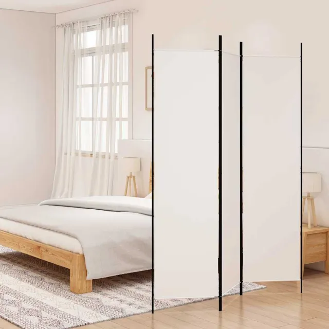 vidaXL Kamerscherm met 3 panelen 150x200 cm stof wit, foto 2