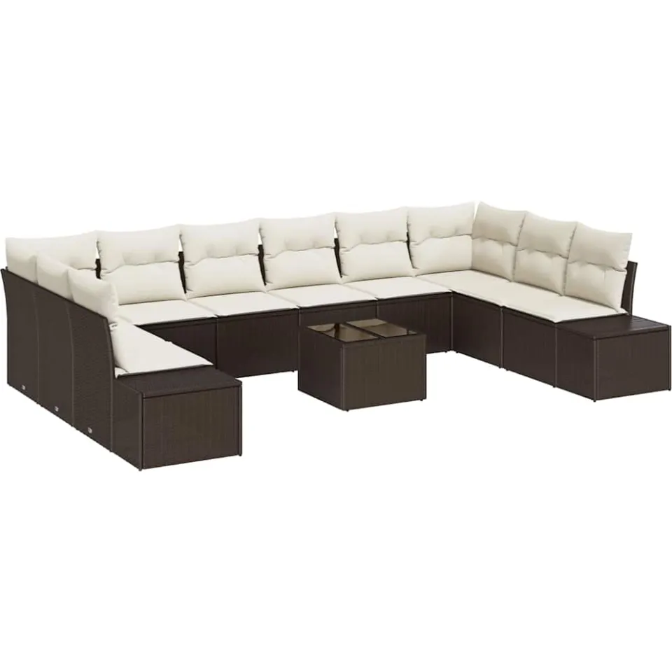 vidaXL Tuin Sofa Set 11 st Bruin poly rattan