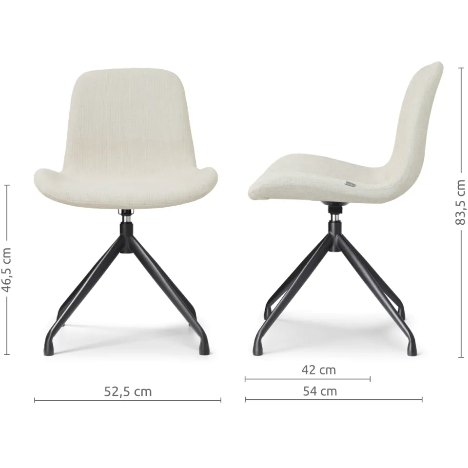 Nolon Nola-Fé draaibare eetkamerstoel cottonbeige - zwart onderstel, foto 3