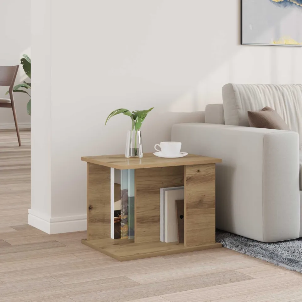 vidaXL Tijdschrift Rek Artisan Eiken 35 x 35 x 45 cm Bewerkt hout, foto 4