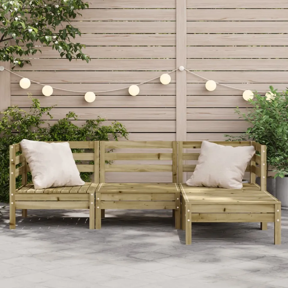 vidaXL Tuinbank 3-zits met voetenbank geïmpregneerd hout wasbruin bruin, foto 2