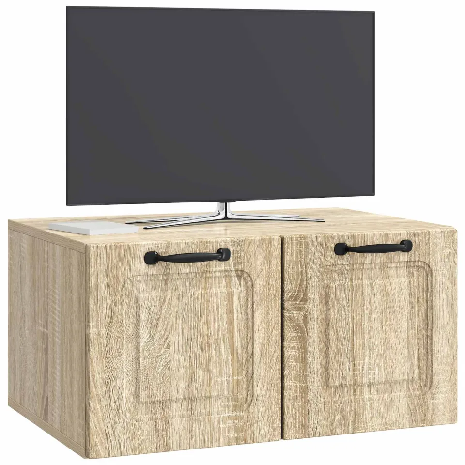 vidaXL Wandbeugel TV-kast Sonoma Eiken 59,5 x 41 x 30 cm Bewerkt hout Bruin